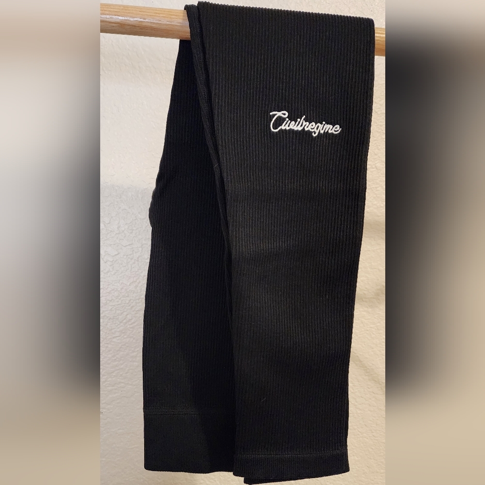 Civil Regime Black Ribbed Leggings